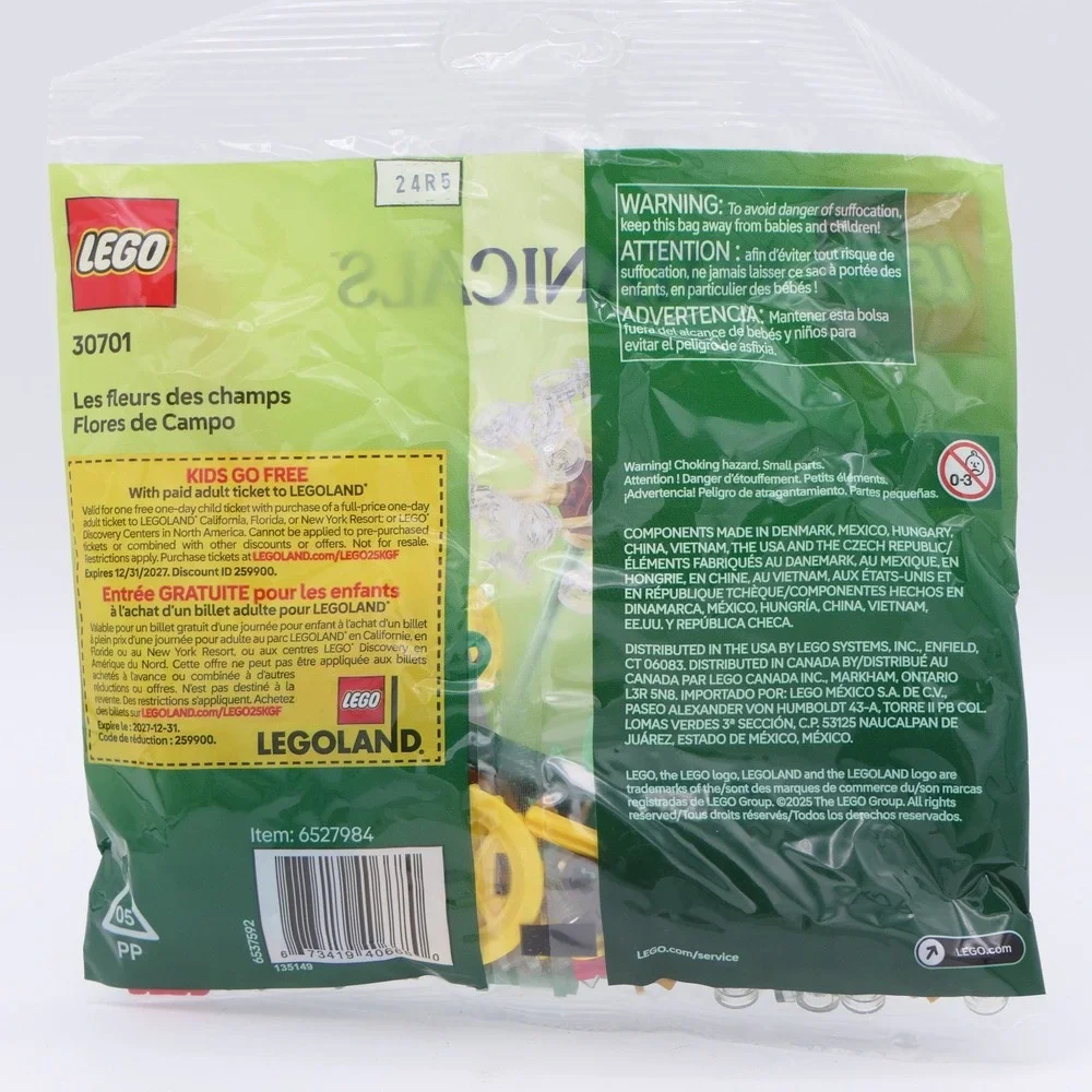 LEGO Botanicals Field Flowers 30701 Building Toy Set 77 Pcs Ages 9+ Sealed Bag